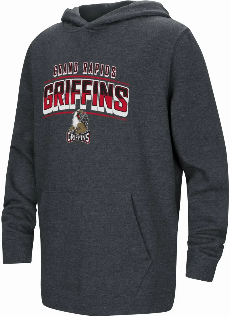 Colosseum Youth Grand Rapids Griffins Black Campus Pullover Hoodie, Medium