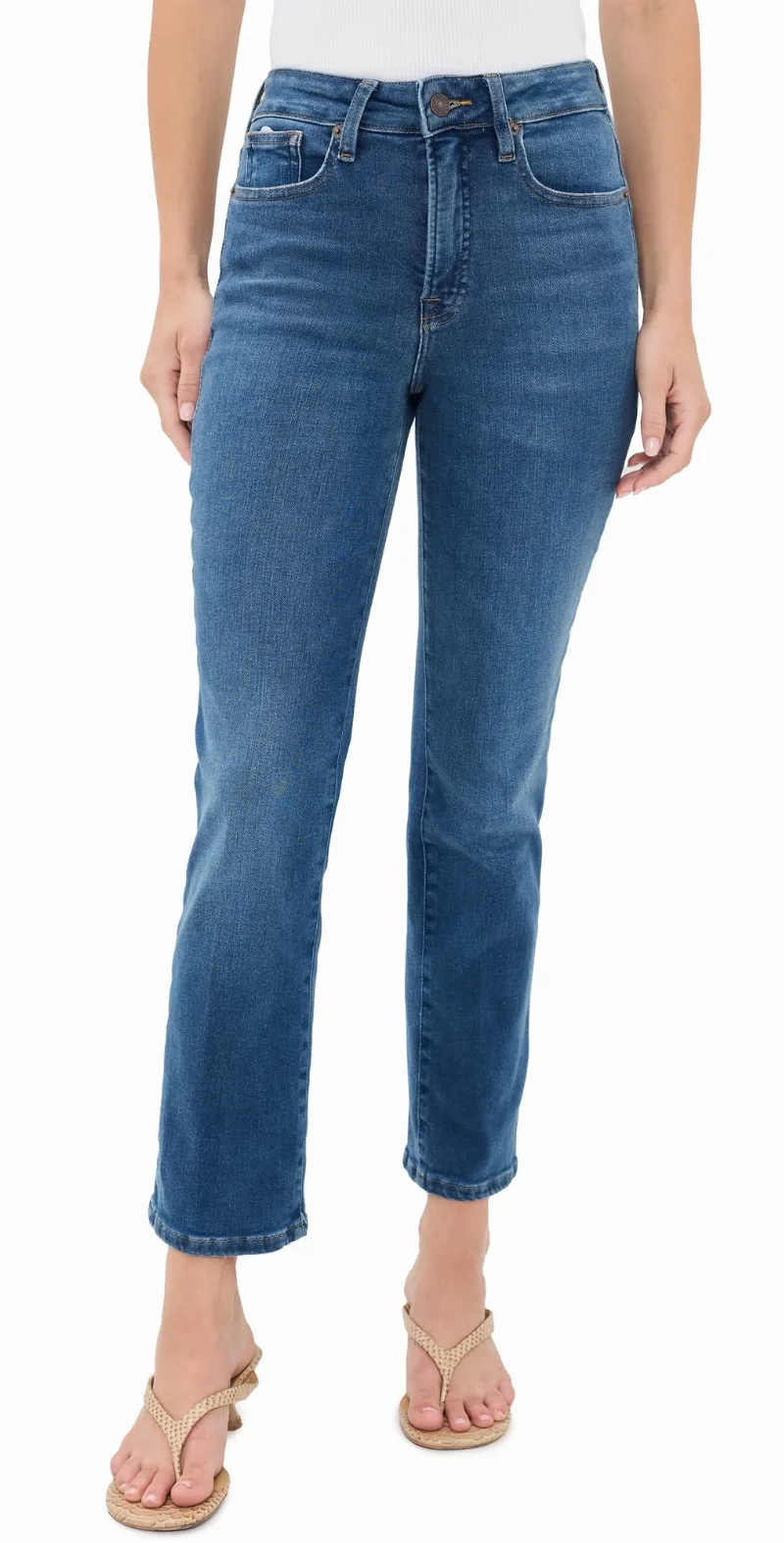 Good American Soft Tech Good Legs Straight Jeans Indigo1233 0
