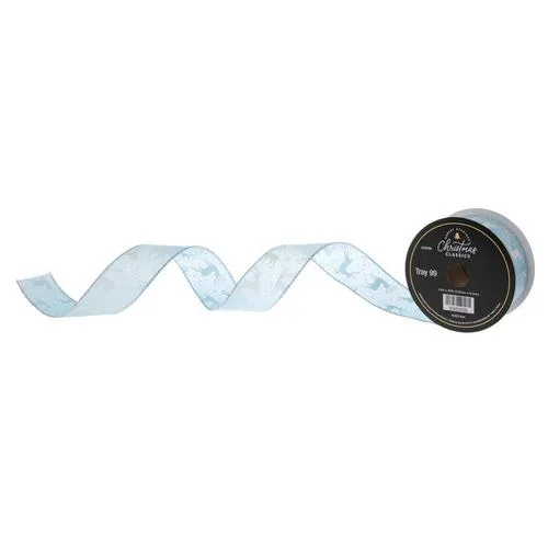 Reindeer Glitter Wired Edge Ribbon - 1 1 /2"