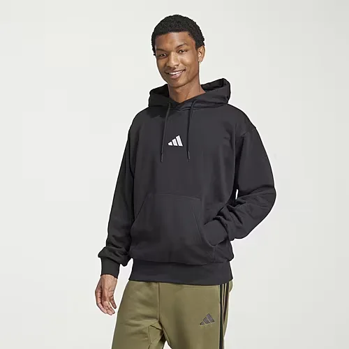 adidas Feel Cozy Sweatshirt Mens Long Sleeve Active Hoodie, Small, Black