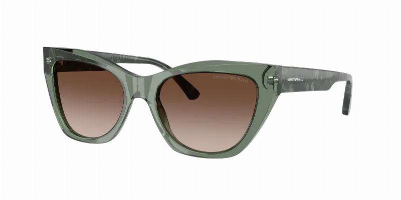 EMPORIO ARMANI Woman Sunglasses EA4176  -  Frame color: Shiny Transparent Green, Lens color: Gradient Brown
