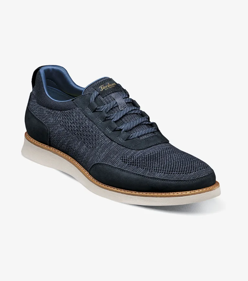 Florsheim Shoes Launch Knit Elastic Lace Moc Toe Slip On Navy Size 9.5