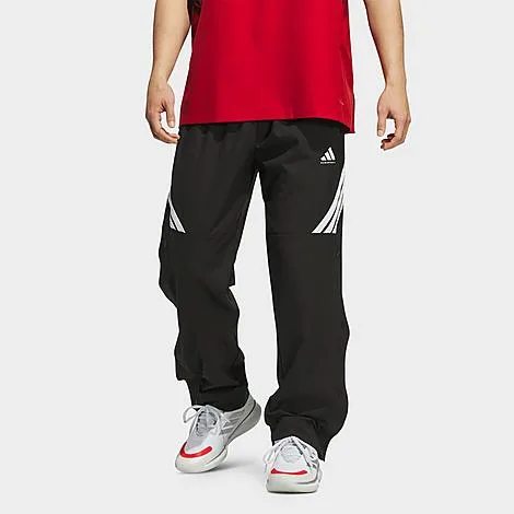 adidas Men's Crazy Lite Woven Basketball Pants in Black/White Size: Large