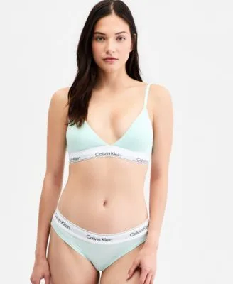 Calvin Klein Womens Icon Cotton Modal Lightly Lined Triangle Bralette Bikini Underwear