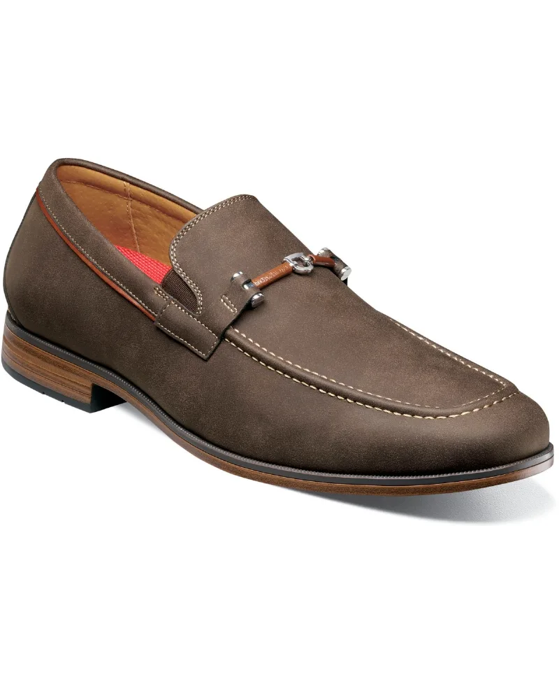 Stacy Adams Men's Richardson Almond Toe Bit Slip-On Loafers - Brown