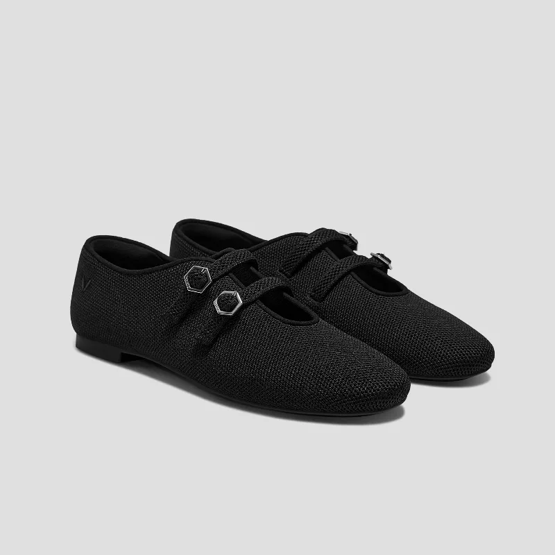 VIVAIA Twin-Strap Flats（Natalie）|BLACK|US 8.5
