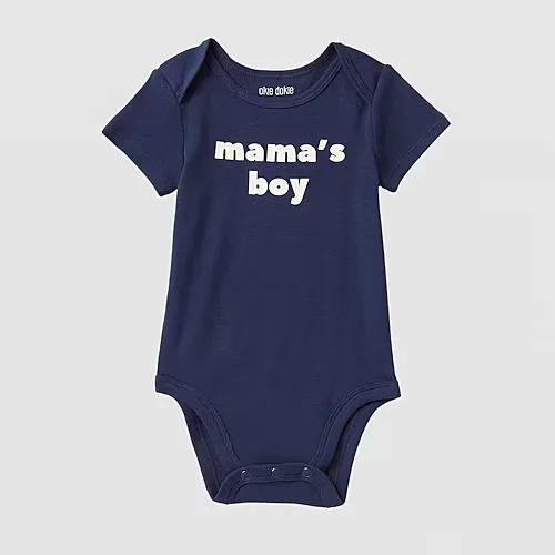 Okie Dokie Baby Boys Crew Neck Short Sleeve Rib Bodysuit, 9 Months, Blue