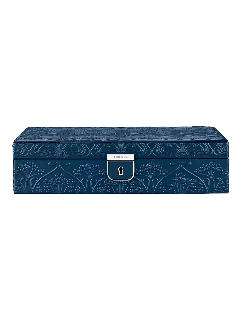 Wolf Liberty Medium Jewelry Box - Navy