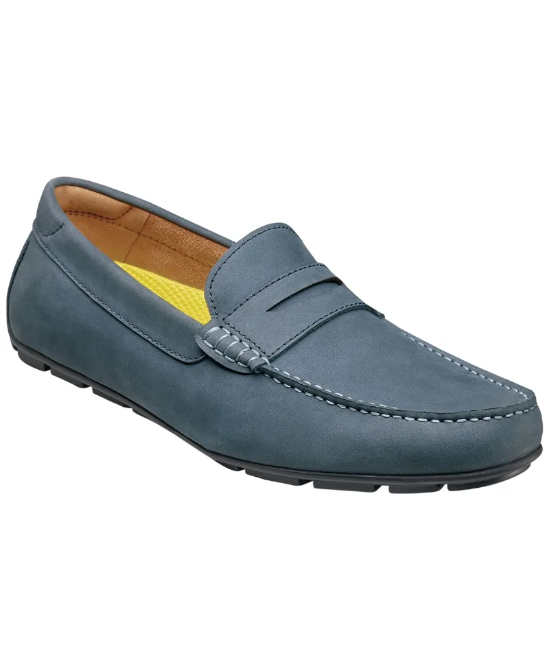 Florsheim Motor Smooth Moc-Toe Penny Driver Loafers - Blue