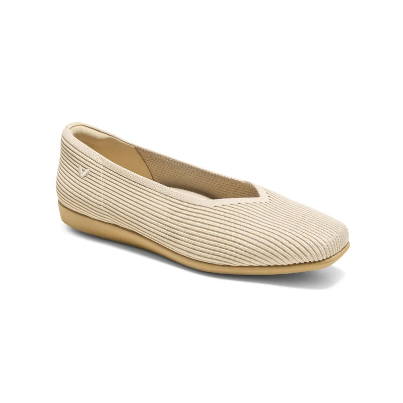 Vivaia Margot Walker Lightweight Square-Toe V-Cut Flats - Almond water rpt