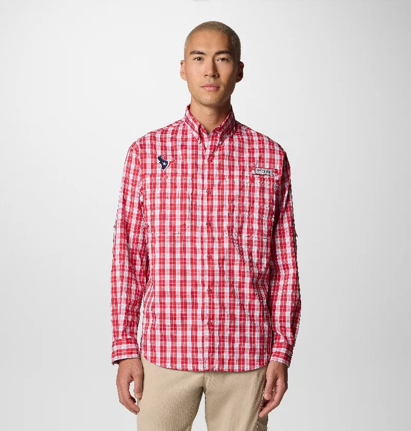Columbia Men's PFG Super Tamiami Long Sleeve Shirt - Houston Texans-