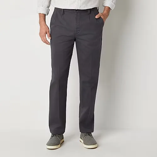 St. John's Bay Universal Wrinkle Free Easy Care Mens Classic Fit Pleated Pant, 36 34, Gray