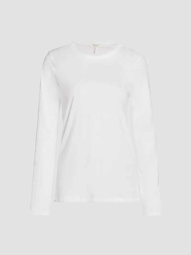 rag & bone Women's Slubbed Long-Sleeve Top - Bright White - Size Small