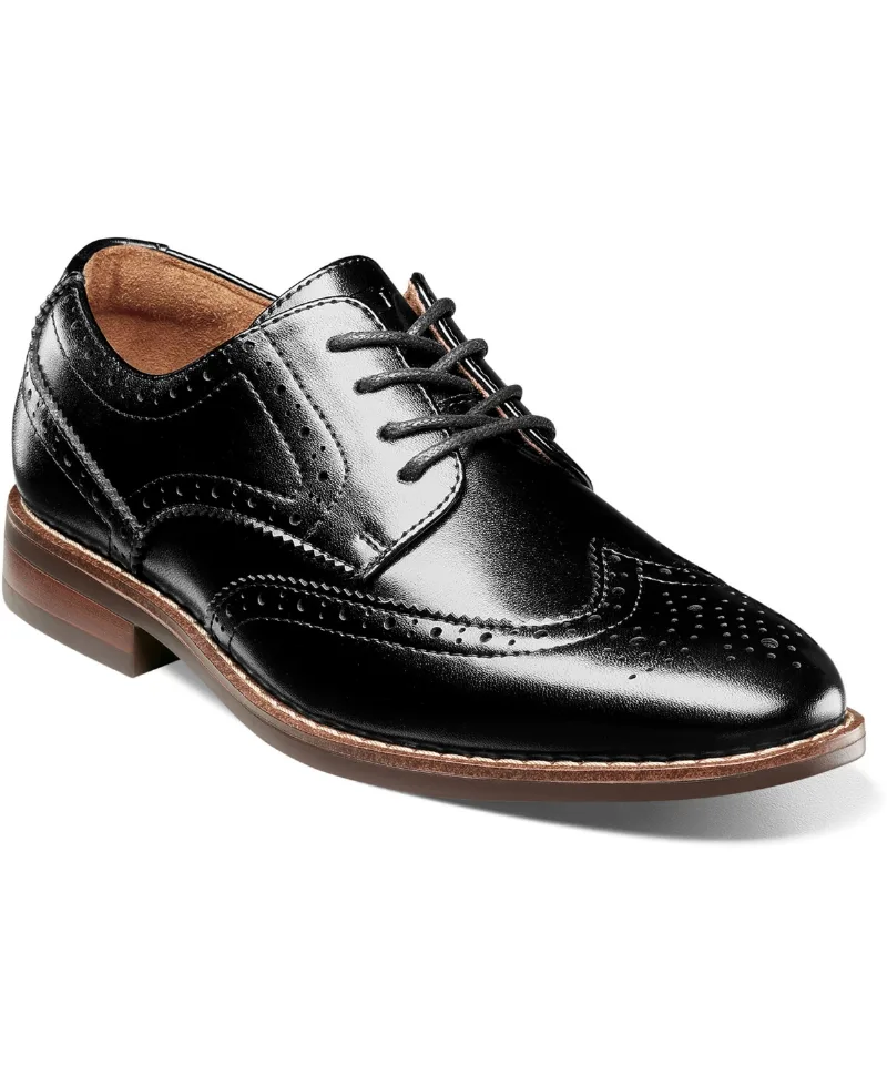Florsheim Little Boys Rucci Junior Wingtip Oxford Shoes - Black