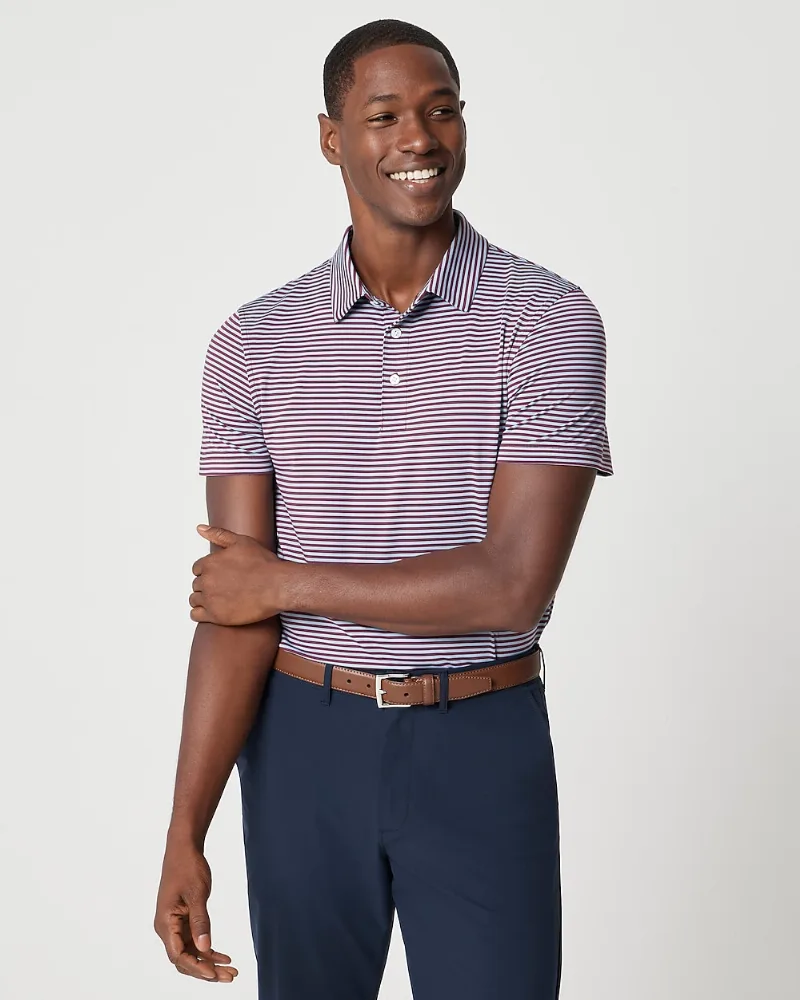 Striped performance polo shirt