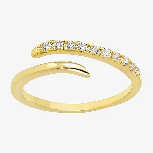Sparkle Allure Womens Cubic Zirconia 14K Gold Over Brass Bypass Band, 9