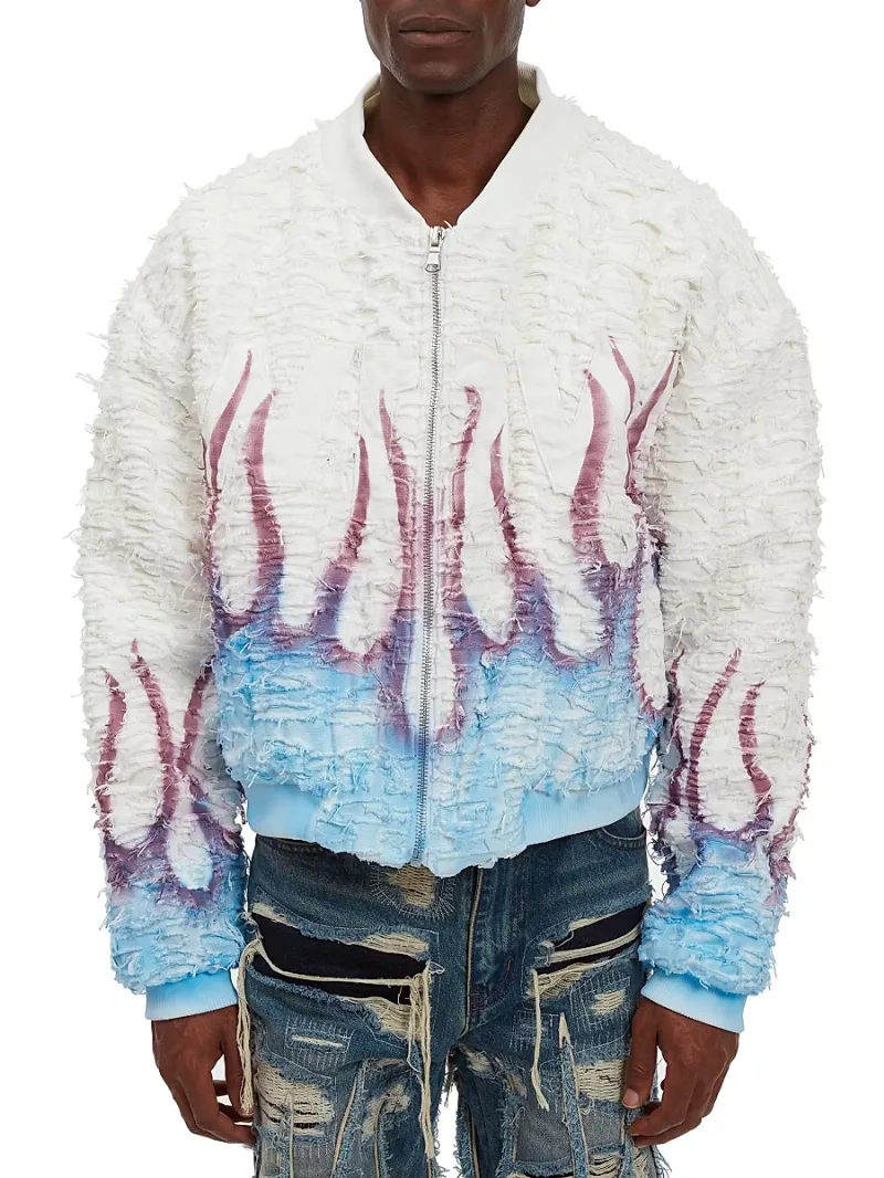Men's Husk Flame Bomber Jacket - Cloud Multi - Size Medium