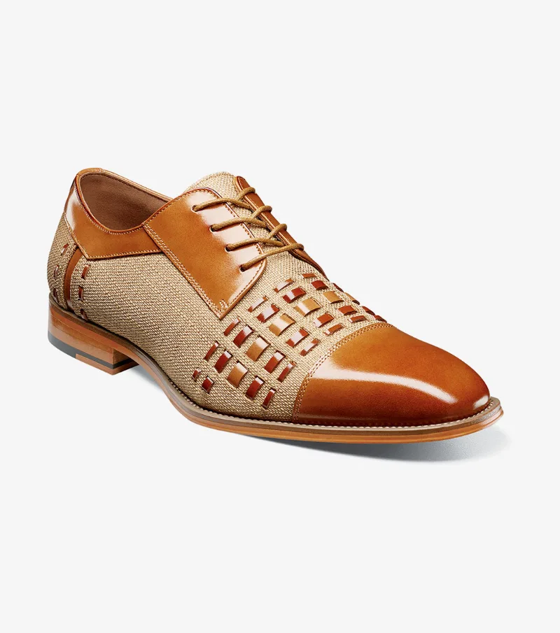 Stacy Adams Shoes Halstead Cap Toe Oxford Tan Multi Size 10