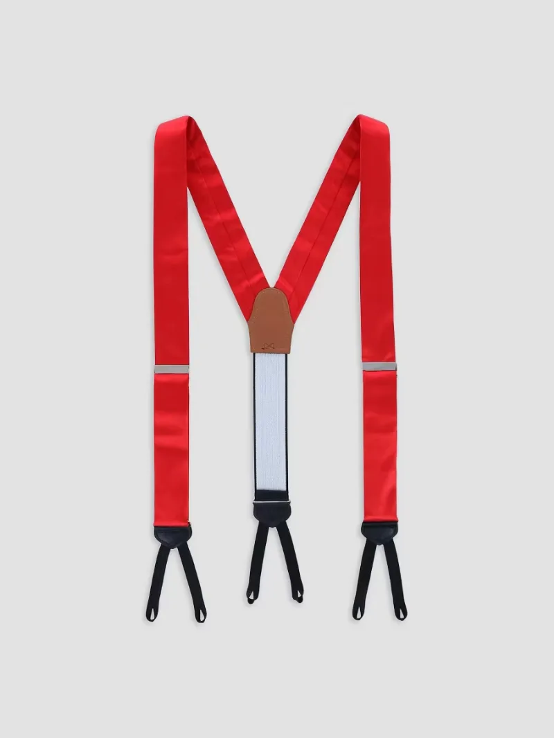 Men Sutton Formal Silk Brace - Red