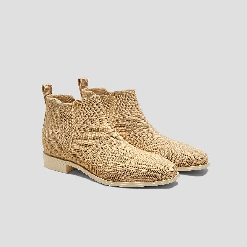 VIVAIA Square-Toe Slip-On Chelsea Boots (Ryan Slip-On)|NUDE PEACH|US 6.5