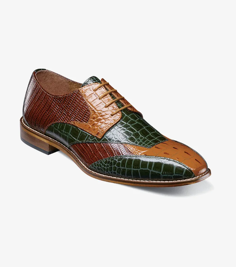 Stacy Adams Shoes Tristano Modified Bike Toe Oxford Green Multi Size 9.5