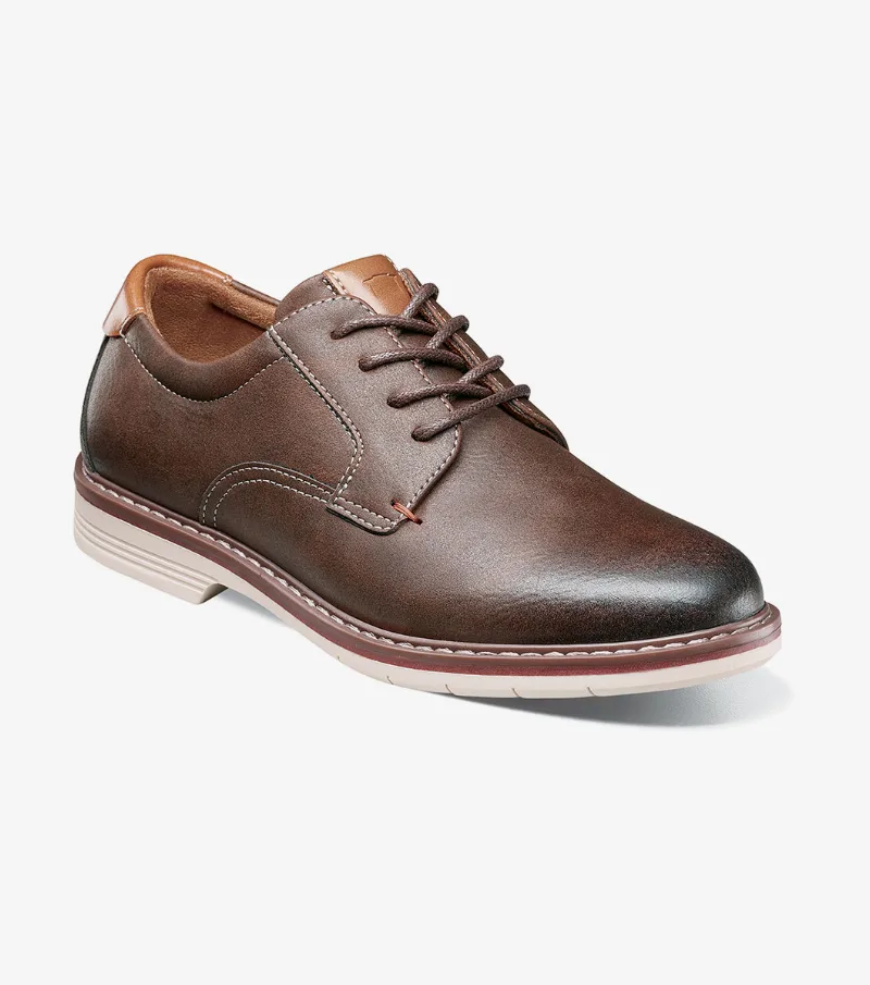 Florsheim Shoes Norwalk Jr. Boys Plain Toe Oxford Brown CH Size 2 Little Kid
