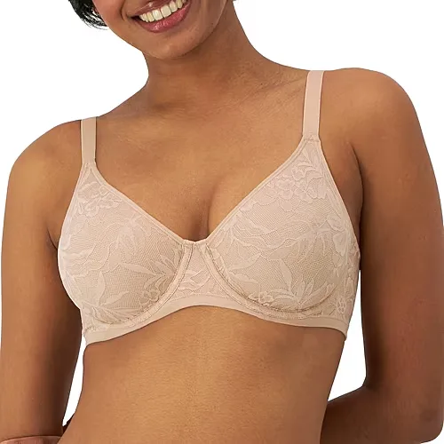 Bali Breathe Cotton Modal Lace Underwire Bra DF7590, C, Beige