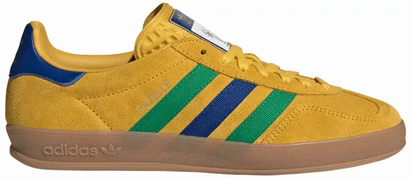 adidas Men's FIFA World Cup Gazelle Indoor Shoes, M8/W9, Eqt Yellow/Collegiate Royal/Green
