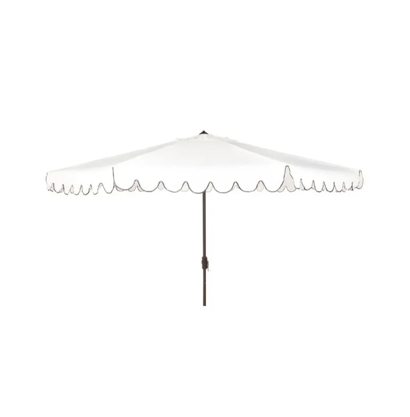 Augusta Home Venice 11Ft Round Crank Umbrella - Ivory/black