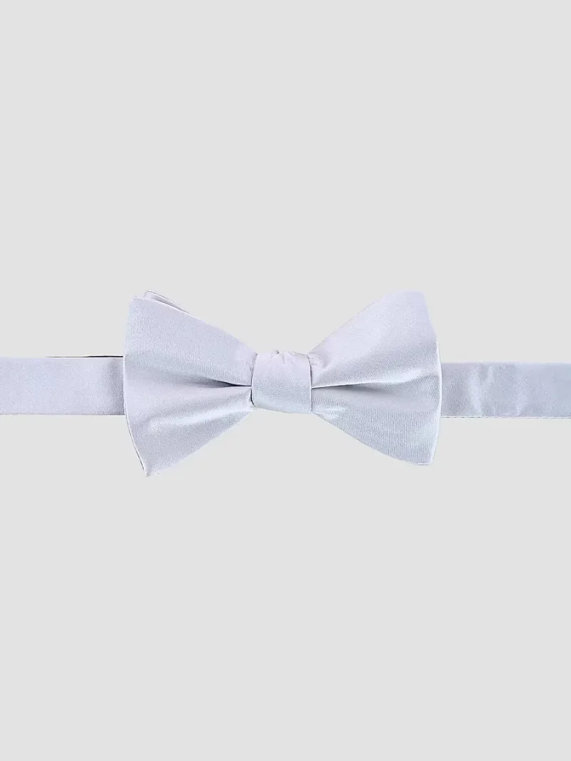 Men Silk Bow Tie - Silver