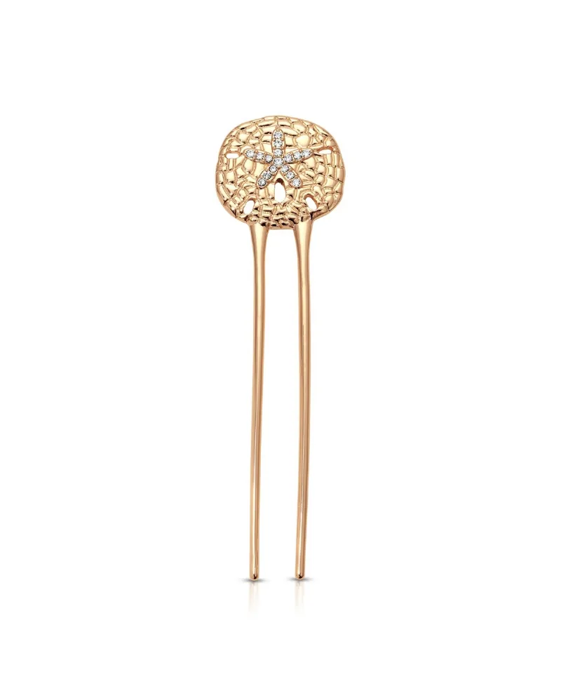 Ettika Sand Dollar Hair Pin - Gold