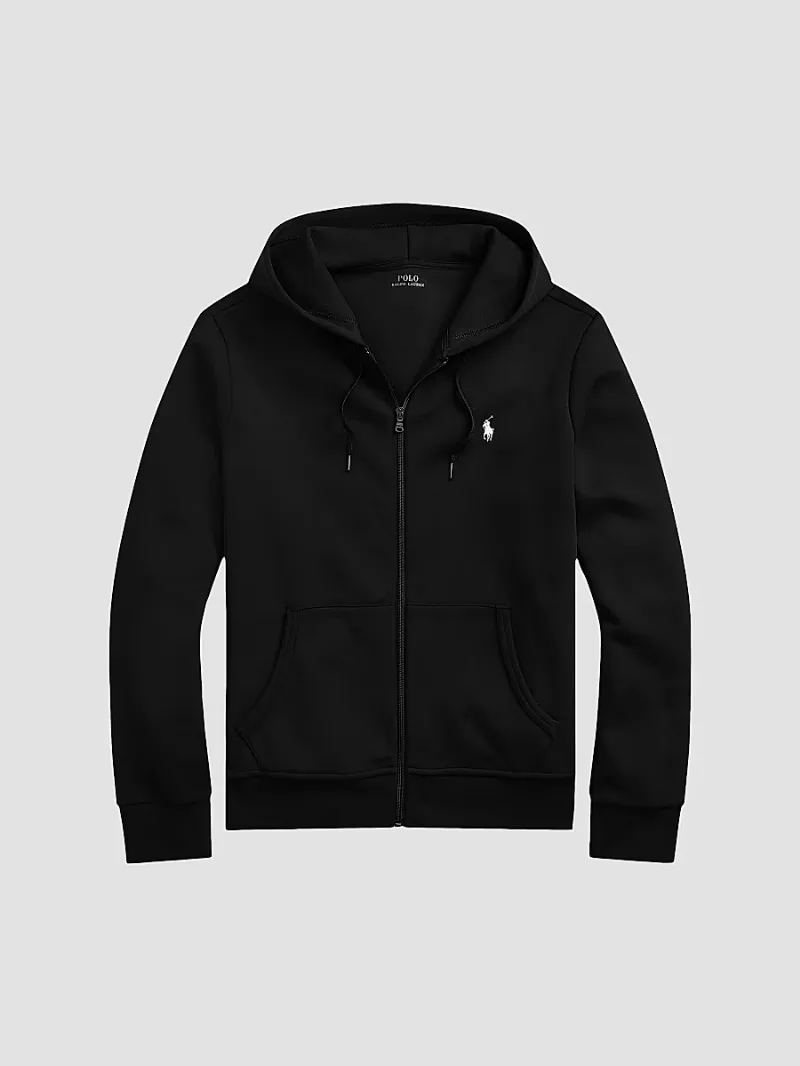 Men's Logo-Embroidered Zip-Up Hoodie - Black - Size XXL