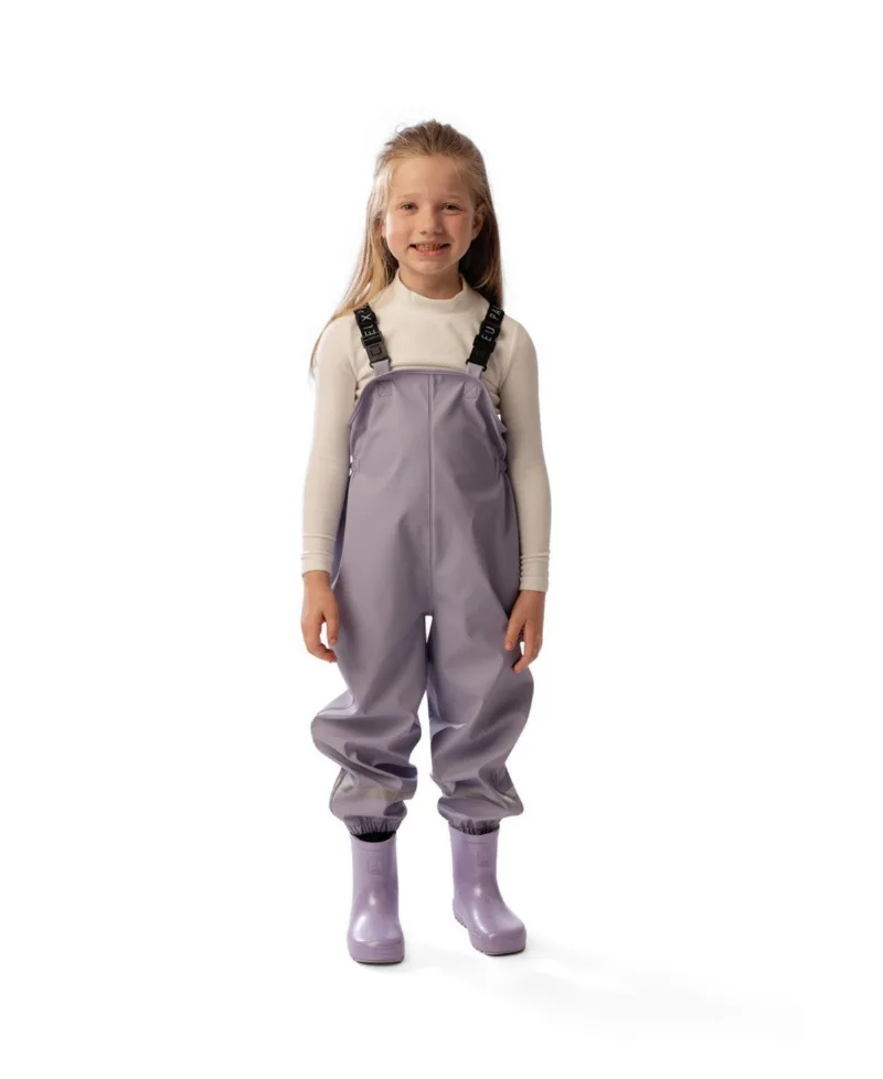 Deux par Deux Big Girls 6-14 Rain Overalls - Mauve