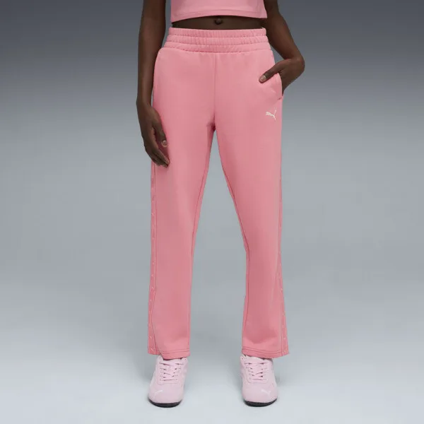 PUMA Pantalones Tiro Alto Essentials Tape para Adolescentes en Talle 11-12Y Wild Rosa