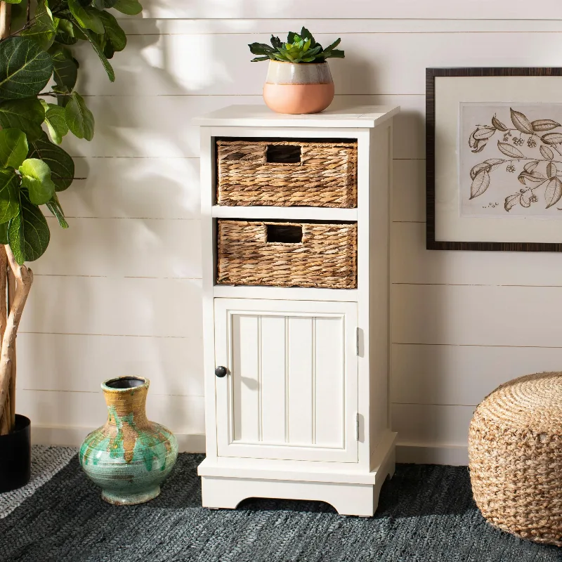 Ashley Safavieh Storage Cabinent, Distressed White