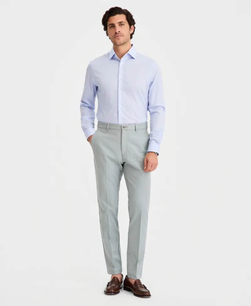 Michael Kors Men's Classic-Fit Cotton-Blend Dress Pants - Sage