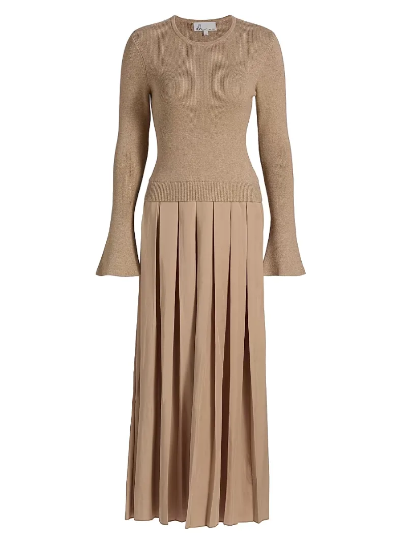 Women's Meryl Pleated Maxi Dress - Cappuccino - Size Medium