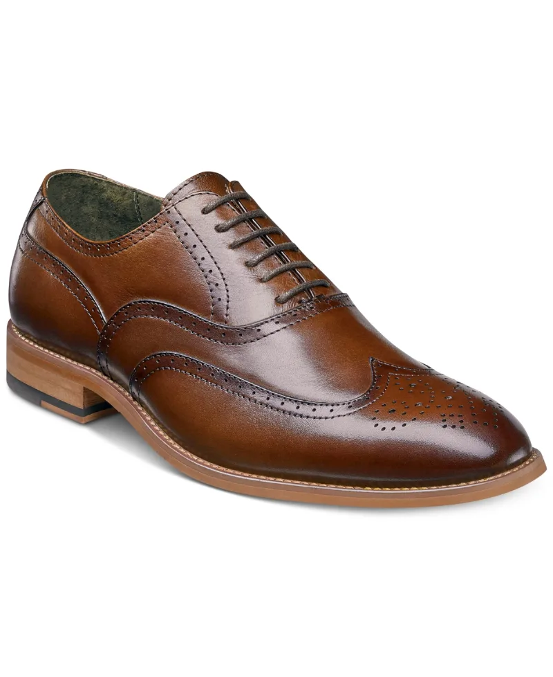 Stacy Adams Men's Dunbar Wingtip Oxfords - Cognac