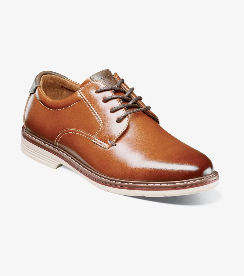 Florsheim Shoes Norwalk Jr. Boys Plain Toe Oxford Cognac Multi Size 2.5 Little Kid