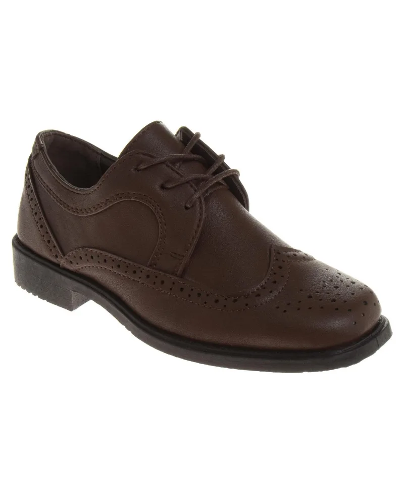 Josmo Little Boys 1 -13 Hook and Loop School Durable Comfort Fit Uniform Shoes - Tan
