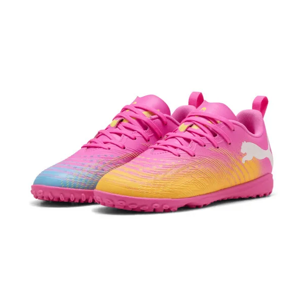 Tacos de Fútbol PUMA Future 9 Play Tt para Adolescentes en Talle 23 Poison Rosa/sun Stream/bright Aqua