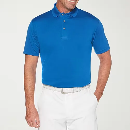 PGA TOUR Airflux Mens Short Sleeve Polo Shirt, Small, Blue