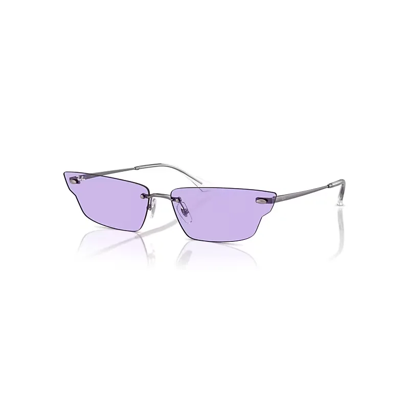 Ray-Ban Anh Bio-based Sunglasses Gunmetal Frame Violet Lenses 66-15