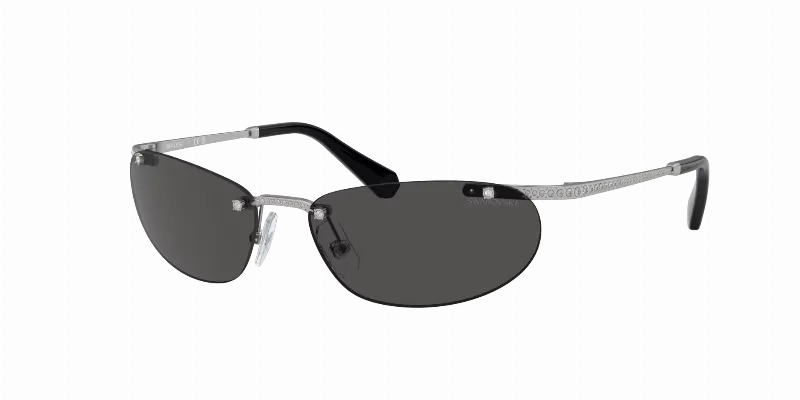 SWAROVSKI Woman Sunglasses SK7019  -  Frame color: Matte Silver, Lens color: Dark Grey