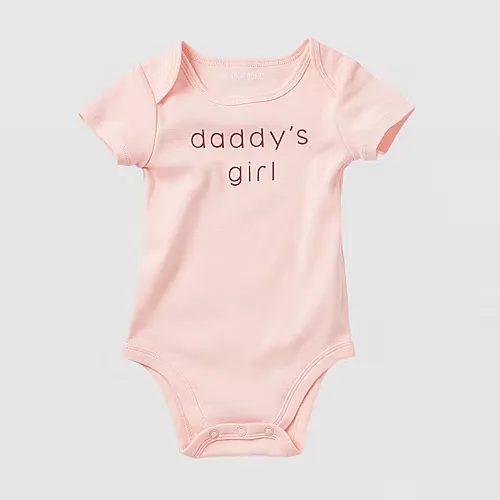 Okie Dokie Baby Girls Round Neck Short Sleeve Rib Bodysuit, 24 Months, Pink
