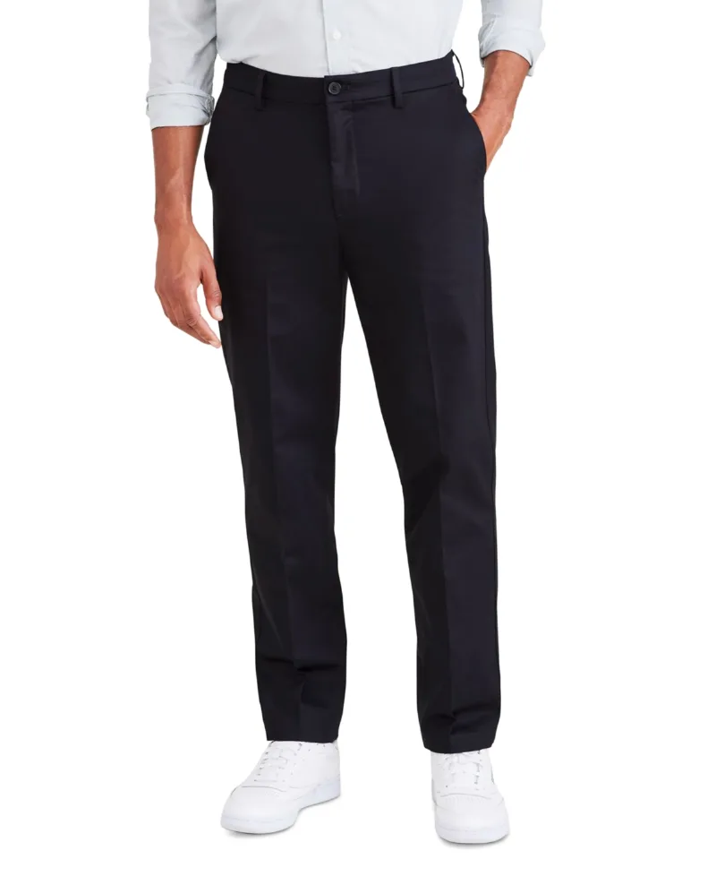 Dockers Men's Signature Straight Fit Iron Free Khaki Pants with Stain Defender - Beautiful Black