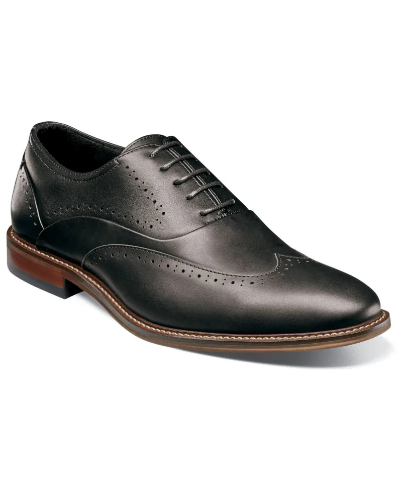 Stacy Adams Men's Macarthur Leather Wingtip Oxford Shoe - Black