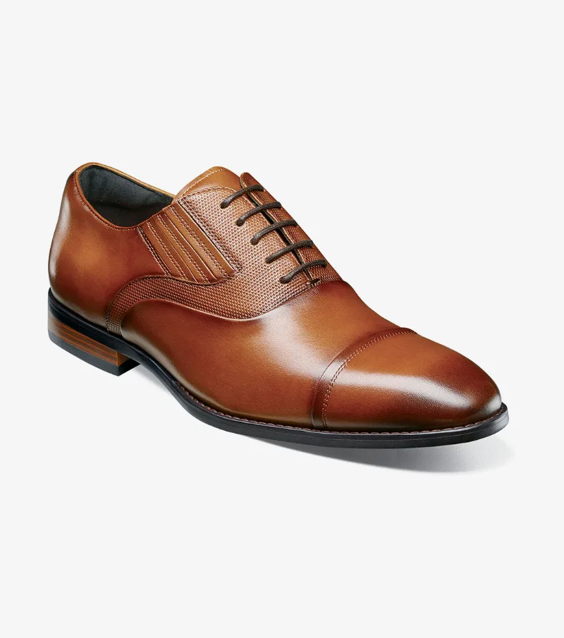 Stacy Adams Shoes Lucas Cap Toe Oxford Cognac Size 14