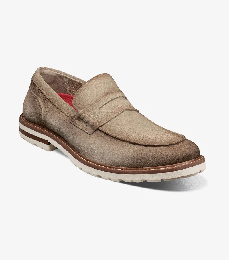 Stacy Adams Shoes Hopkins Moc Toe Penny Slip On Sand Size 14