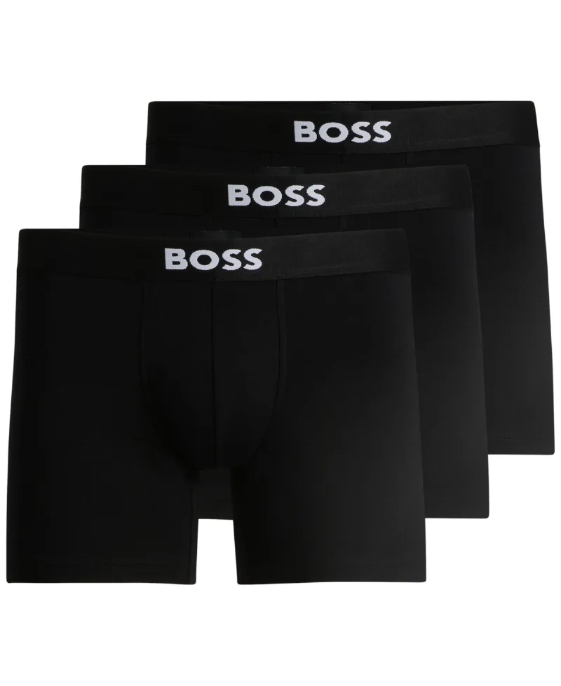 Boss by Hugo Boss Men's 3-Pack Icon Logo Boxer Briefs - BLK